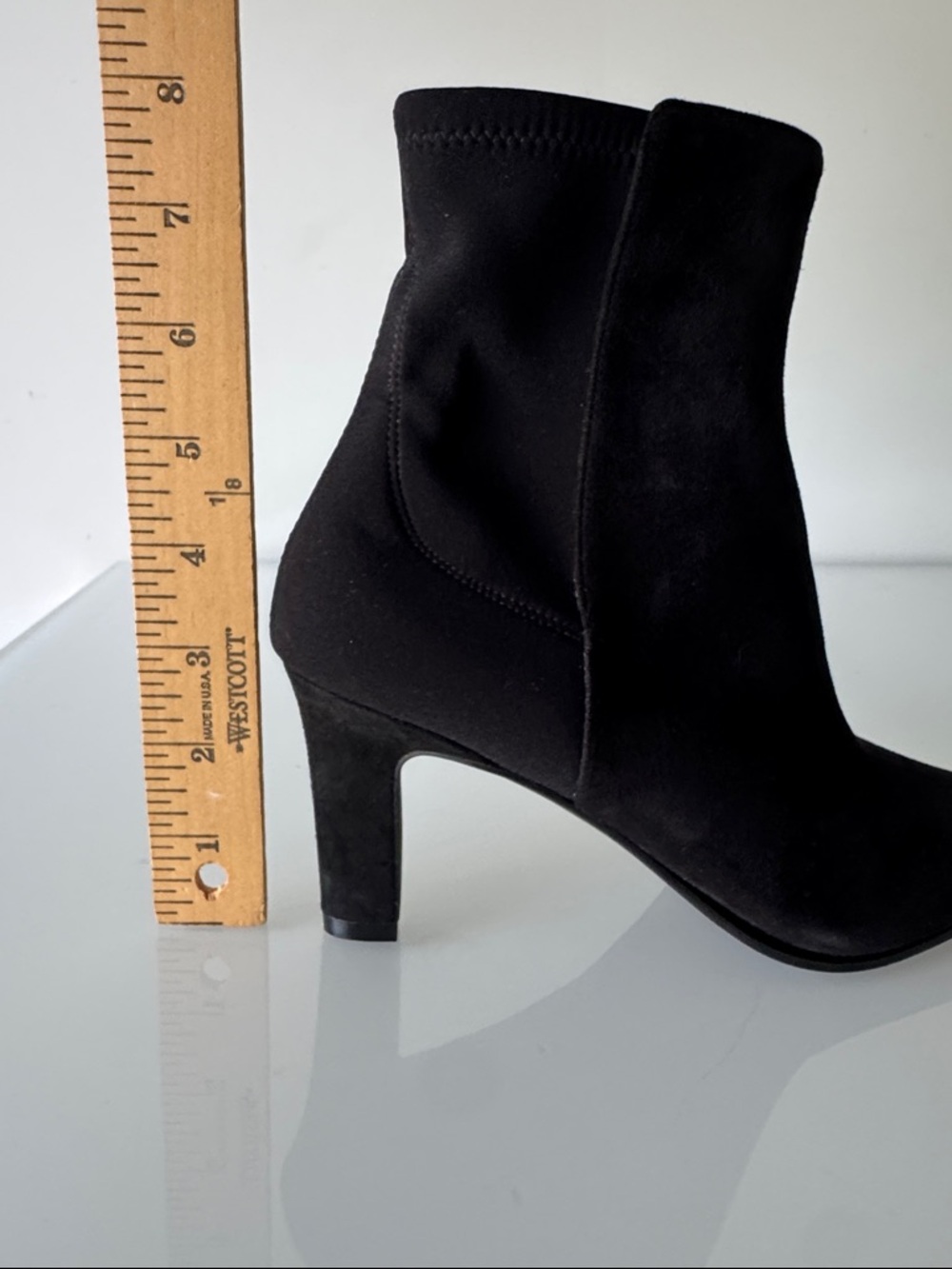 Stuart Weitzman Sue Suede Ankle Boots Black Size 5.5 - Picture 10 of 12